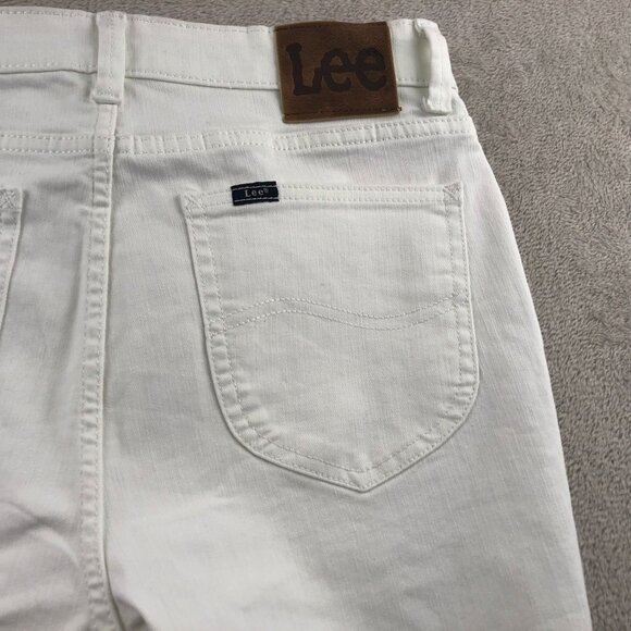 Lee Women Jeans Size 30 Medium White Denim Stretch High-Rise Skinny Ankle Casual - Picture 13 of 16
